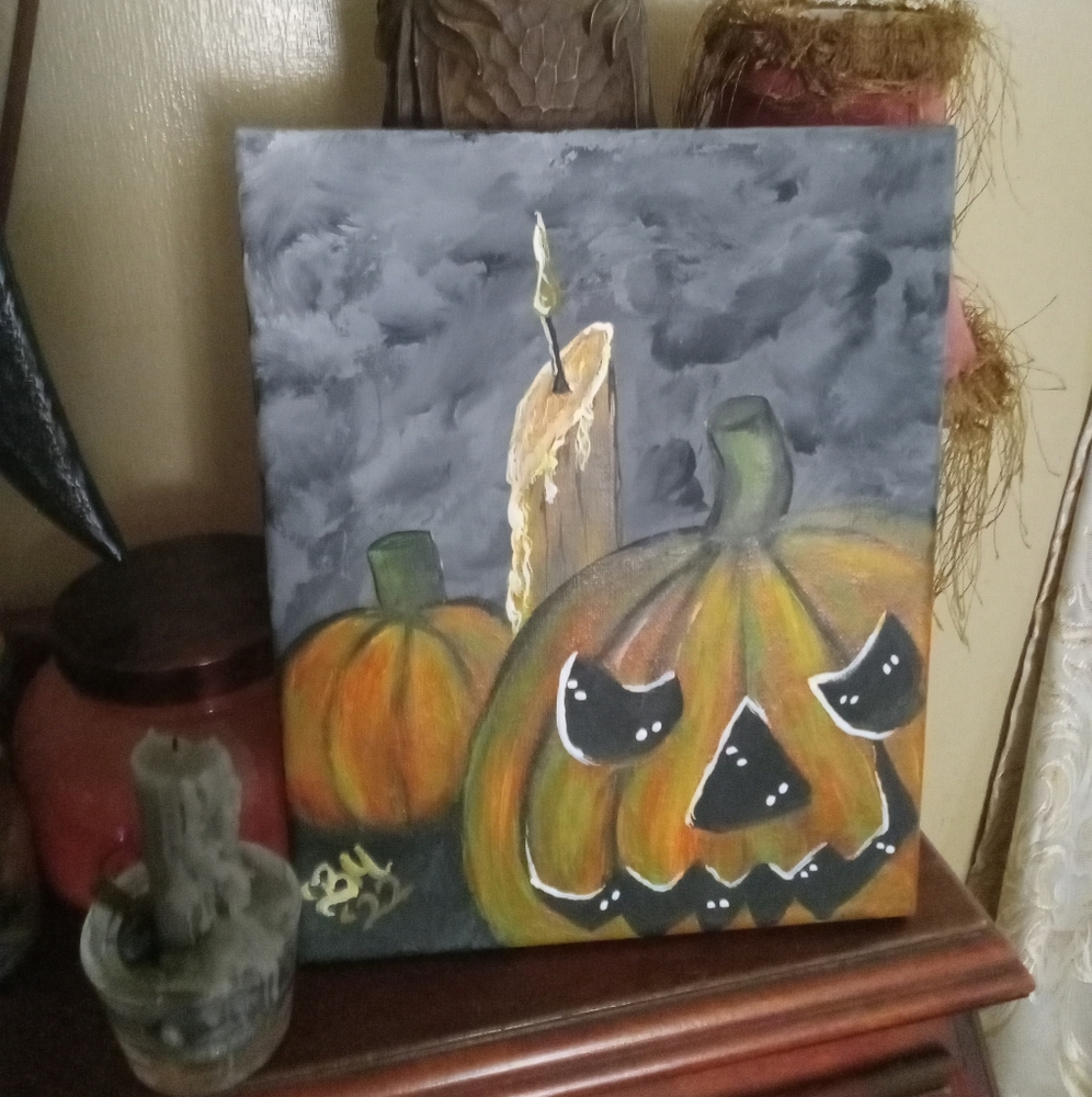 8x10 acrylic original Halloween 🦇